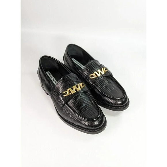 Alexander Wang Women's Carter Black Embossed Loafers Size 38.5 (MSRP $595) - Picture 3 of 12
